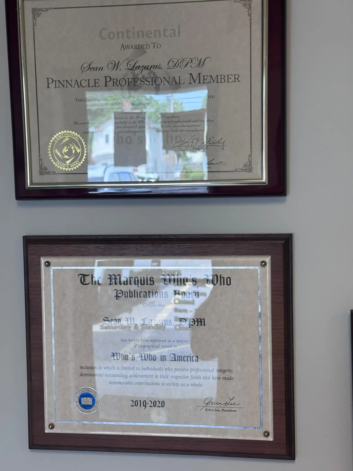 Dr. Sean Lazarus award and recognition 4