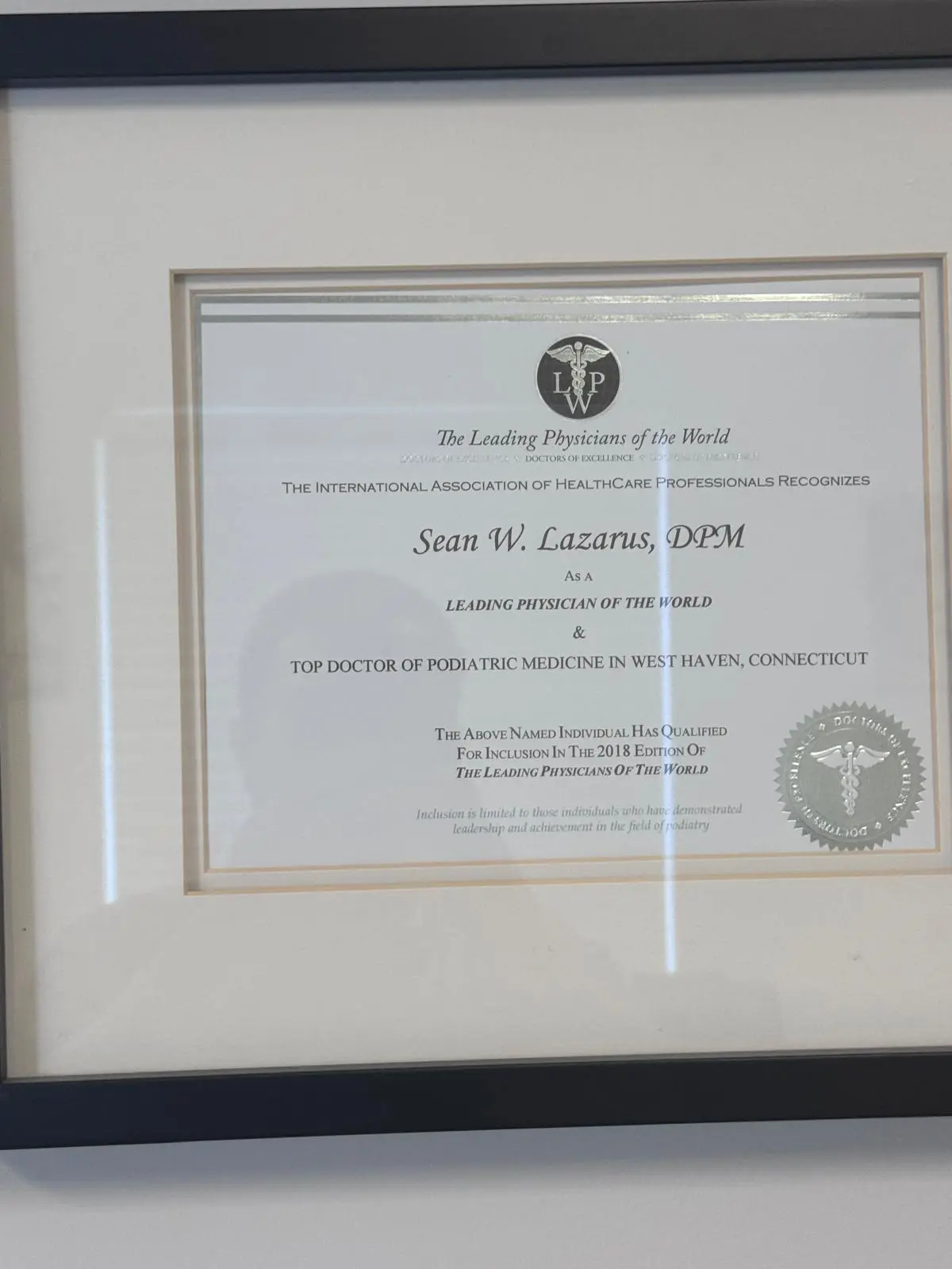 Dr. Sean Lazarus award and recognition 5